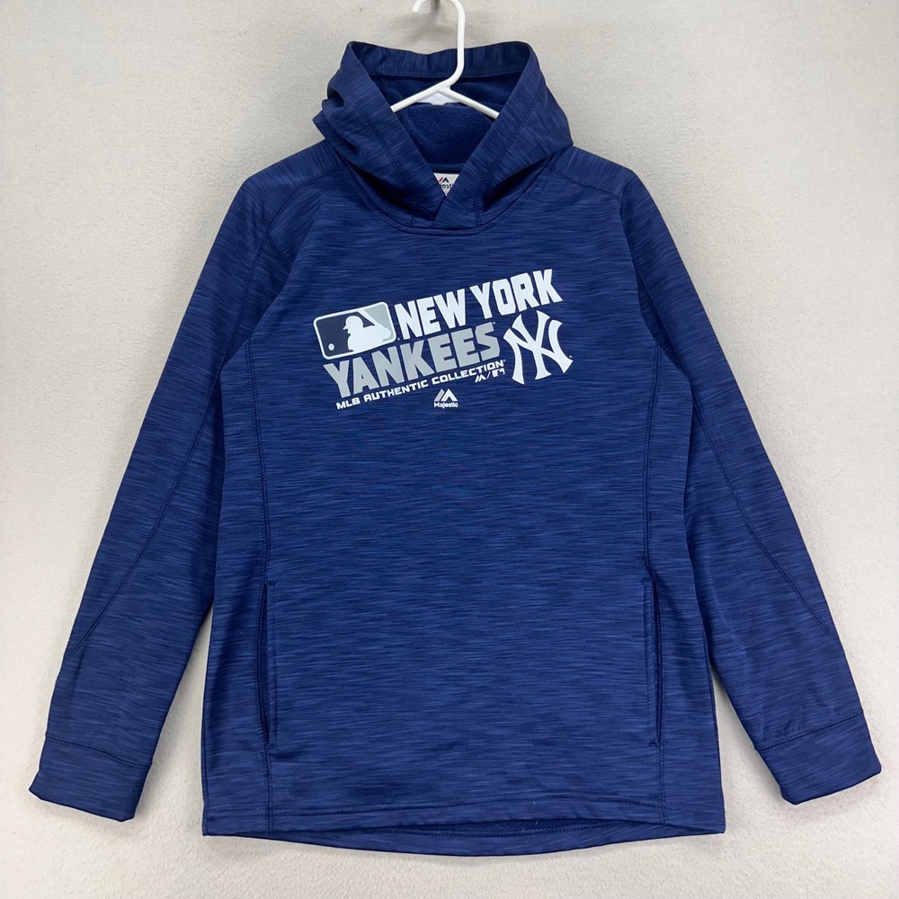 New York Yankees MLB Hoodie Youth XL Blue Logo Graphic Pullover Magjestic Sports